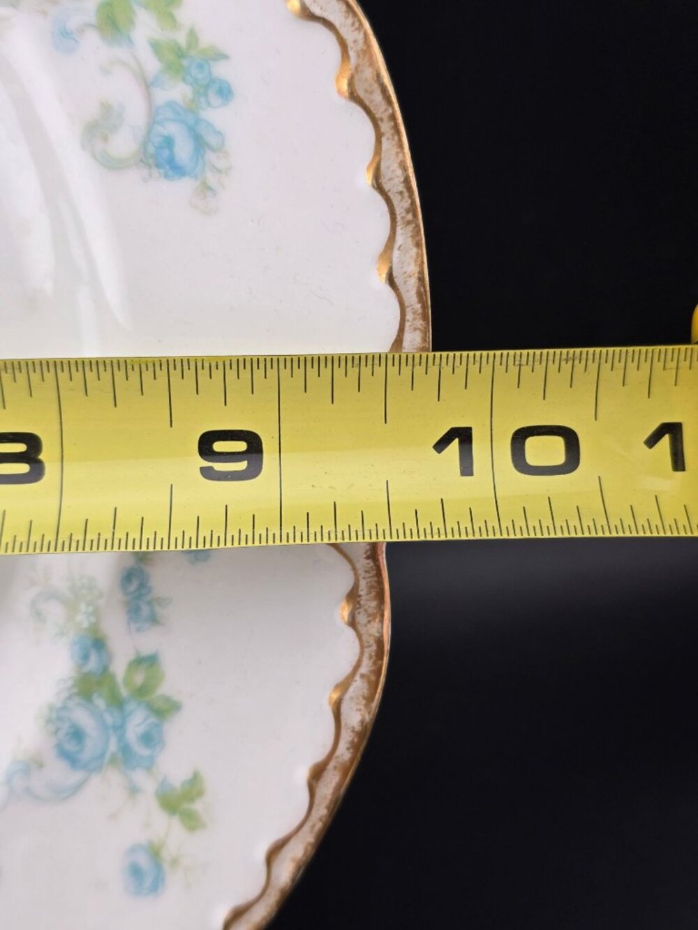 Haviland Limoges France Blue Floral Porcelain Plates With Gold Trim - Set Of 2 - Picture 5 of 16